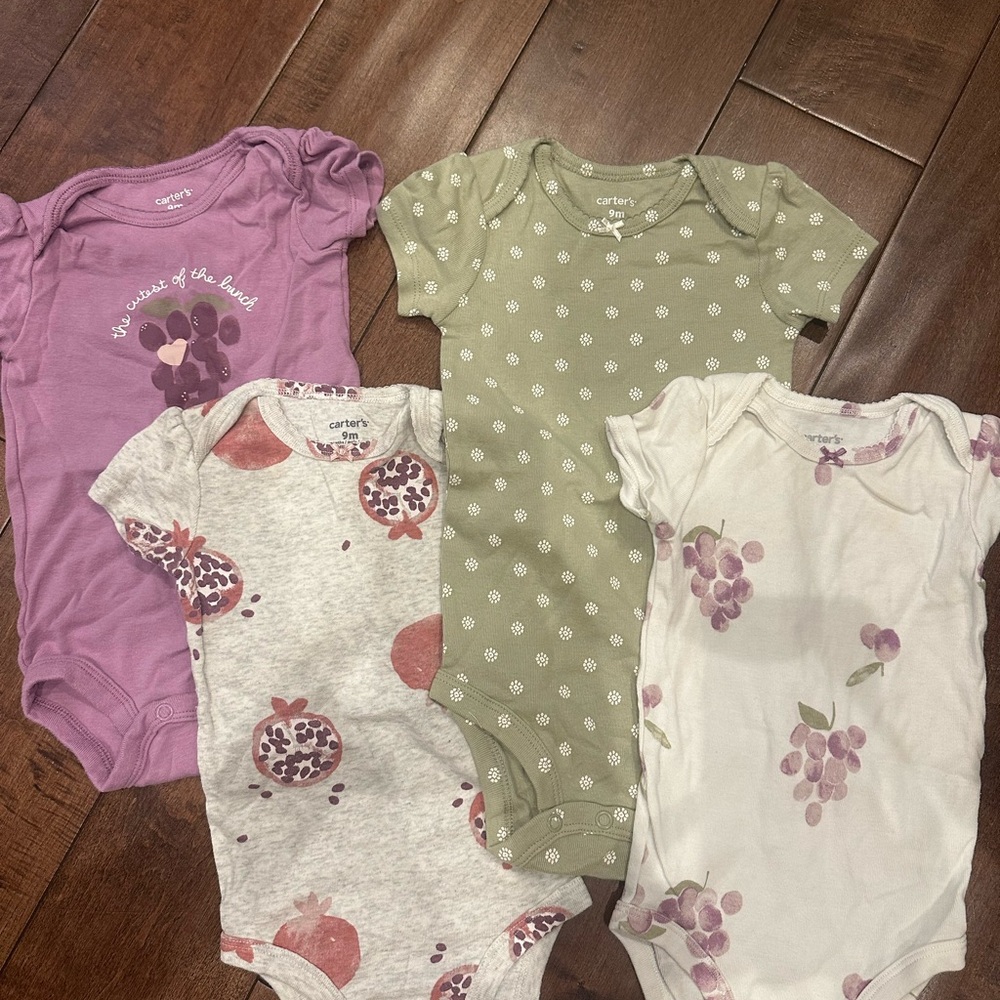 Carter's Bodysuit Set - Purple, Green, Gray, Cream